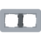 GIRA - Ramme E3 Soft-touch 2 hull. Dekkramme: Blågrå NCS S 4010-R90B / Grunnramme: Antrasitt