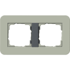 GIRA - Ramme E3 Soft-touch 2 hull. Dekkramme: Grågrønn NCS S 4005-G50Y / Grunnramme: Antrasitt