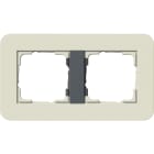 GIRA - Ramme E3 Soft-touch 2 hull. Dekkramme: Sand NCS S 2005-Y20R/ Grunnramme: Antrasitt