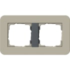 GIRA - Ramme E3 Soft-touch 2 hull. Dekkramme: Gråbeige NCS S 4005-Y20R / Grunnramme: Antrasitt