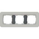 GIRA - Ramme E3 Soft-touch 3 hull. Dekkramme: Grå NCS S 3500-N / Grunnramme: Antrasitt