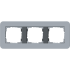 GIRA - Ramme E3 Soft-touch 3 hull. Dekkramme: Blågrå NCS S 4010-R90B / Grunnramme: Antrasitt