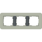 GIRA - Ramme E3 Soft-touch 3 hull. Dekkramme: Grågrønn NCS S 4005-G50Y / Grunnramme: Antrasitt