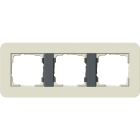GIRA - Ramme E3 Soft-touch 3 hull. Dekkramme: Sand NCS S 2005-Y20R/ Grunnramme: Antrasitt