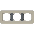 GIRA - Ramme E3 Soft-touch 3 hull. Dekkramme: Gråbeige NCS S 4005-Y20R / Grunnramme: Antrasitt