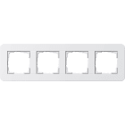 GIRA - Ramme E3 Soft-touch 4 hull. Dekkramme: Ren hvit / Grunnramme: Ren hvit