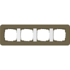 GIRA - Ramme E3 Soft-touch 4 hull. Dekkramme: Umbra NCS S 7010-Y10R / Grunnramme: Ren hvit