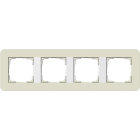 GIRA - Ramme E3 Soft-touch 4 hull. Dekkramme: Sand NCS S 2005-Y20R/ Grunnramme: Ren hvit