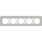 GIRA - Ramme E3 Soft-touch 5 hull. Dekkramme: Grå NCS S 3500-N / Grunnramme: Ren hvit