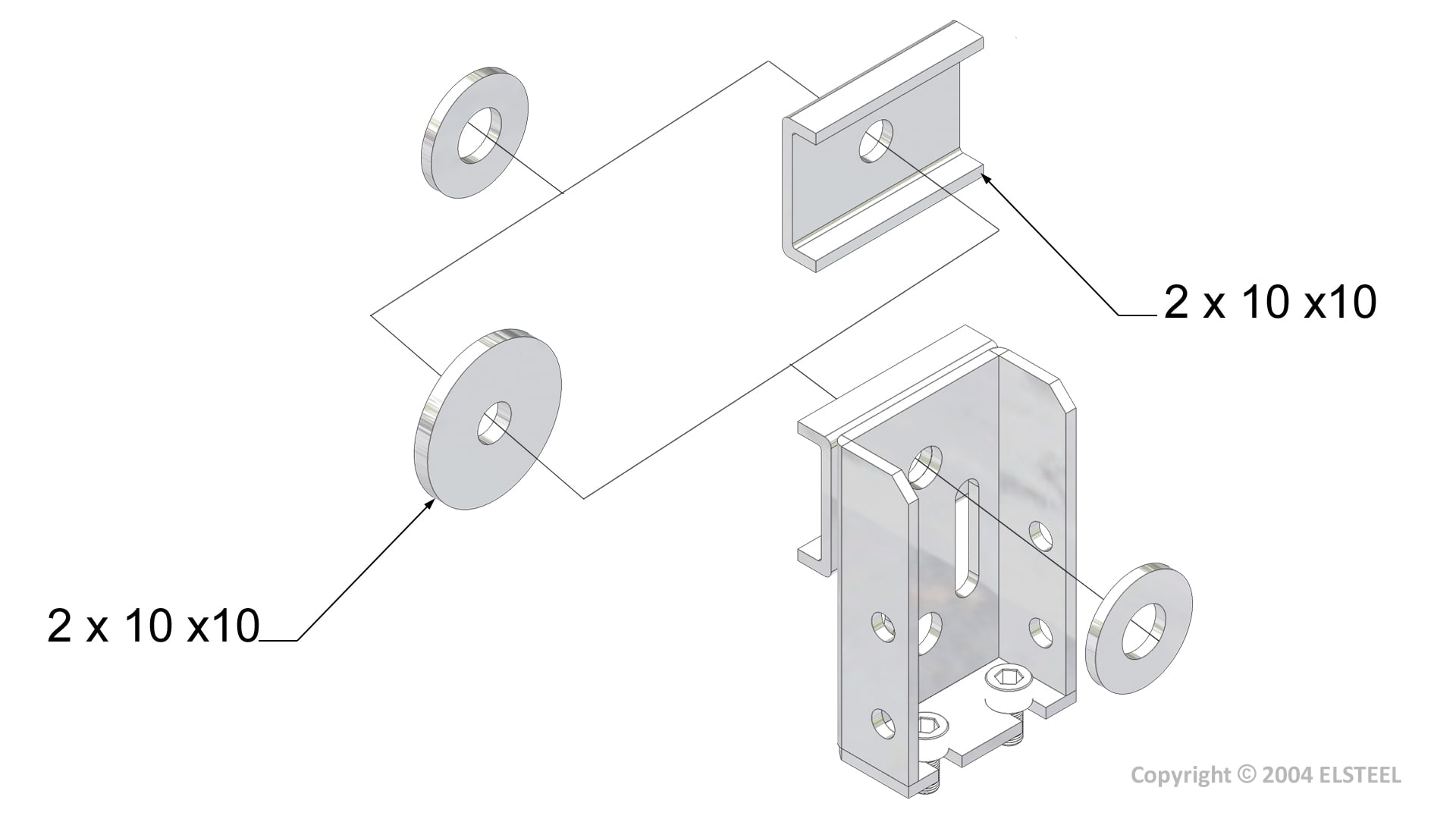 Elsteel - Holder for jordskinne AL