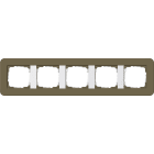 GIRA - Ramme E3 Soft-touch 5 hull. Dekkramme: Umbra NCS S 7010-Y10R / Grunnramme: Ren hvit