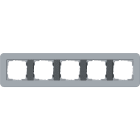 GIRA - Ramme E3 Soft-touch 5 hull. Dekkramme: Blågrå NCS S 4010-R90B / Grunnramme: Antrasitt 