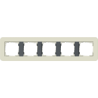 GIRA - Ramme E3 Soft-touch 5 hull. Dekkramme: Sand NCS S 2005-Y20R/ Grunnramme: Antrasitt