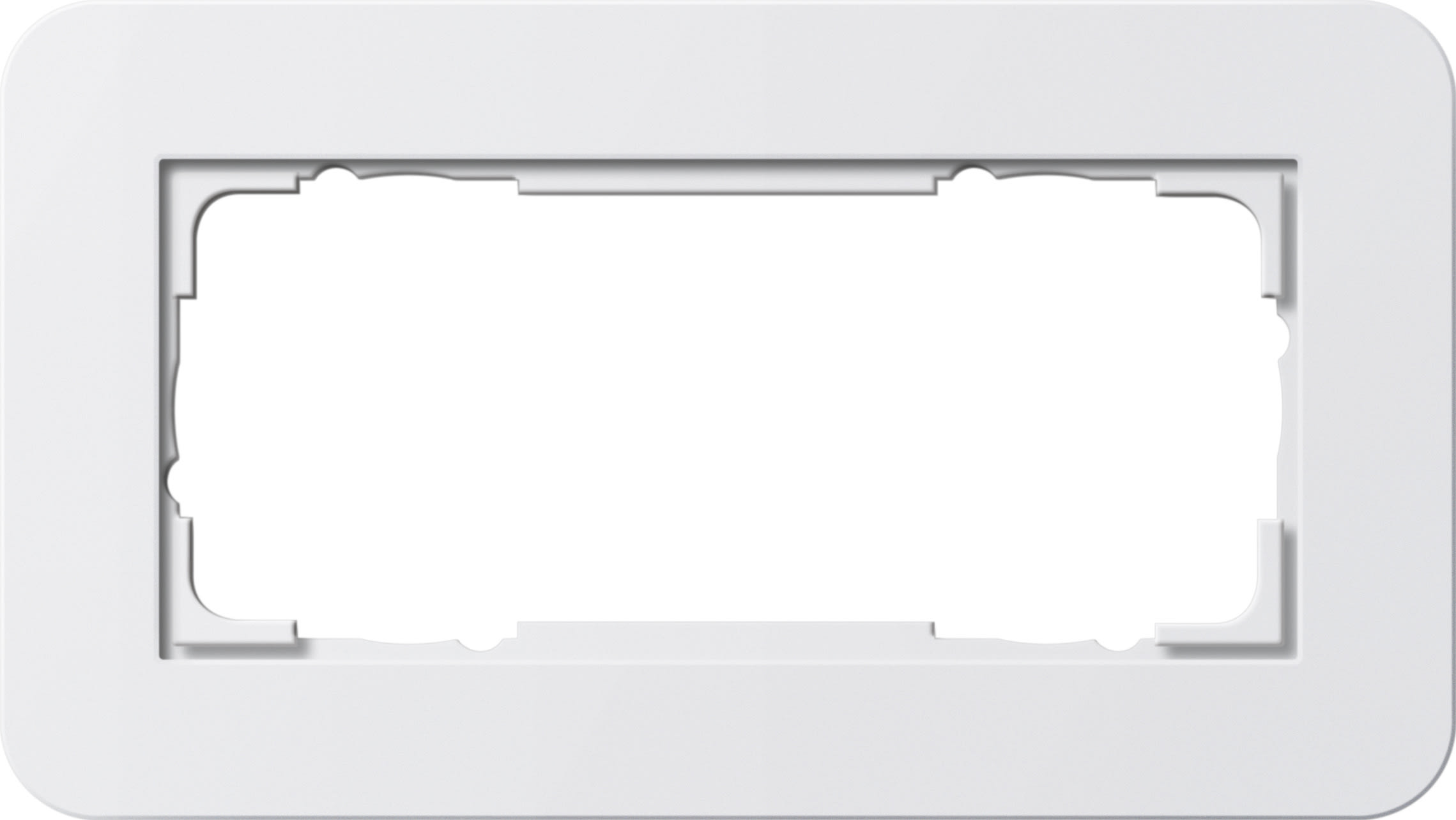 GIRA - Ramme E3 Soft-touch 2 hull uten midtdeler. Dekkramme: Ren hvit / Grunnramme: Ren hvit