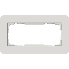 GIRA - Ramme E3 Soft-touch 2 hull uten midtdeler. Dekkramme: Lys Grå NCS S 2000-N / Grunnramme: Ren hvit