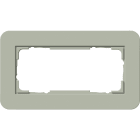 GIRA - Ramme E3 Soft-touch 2 hull u/midtdeler. Dekkramme: GrågrønnNCS S 4005-G50Y /Grunnramme: Ren hvit