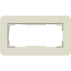 GIRA - Ramme E3 Soft-touch 2 hull uten midtdeler. Dekkramme: Sand NCS S 2005-Y20R / Grunnramme: Ren hvit