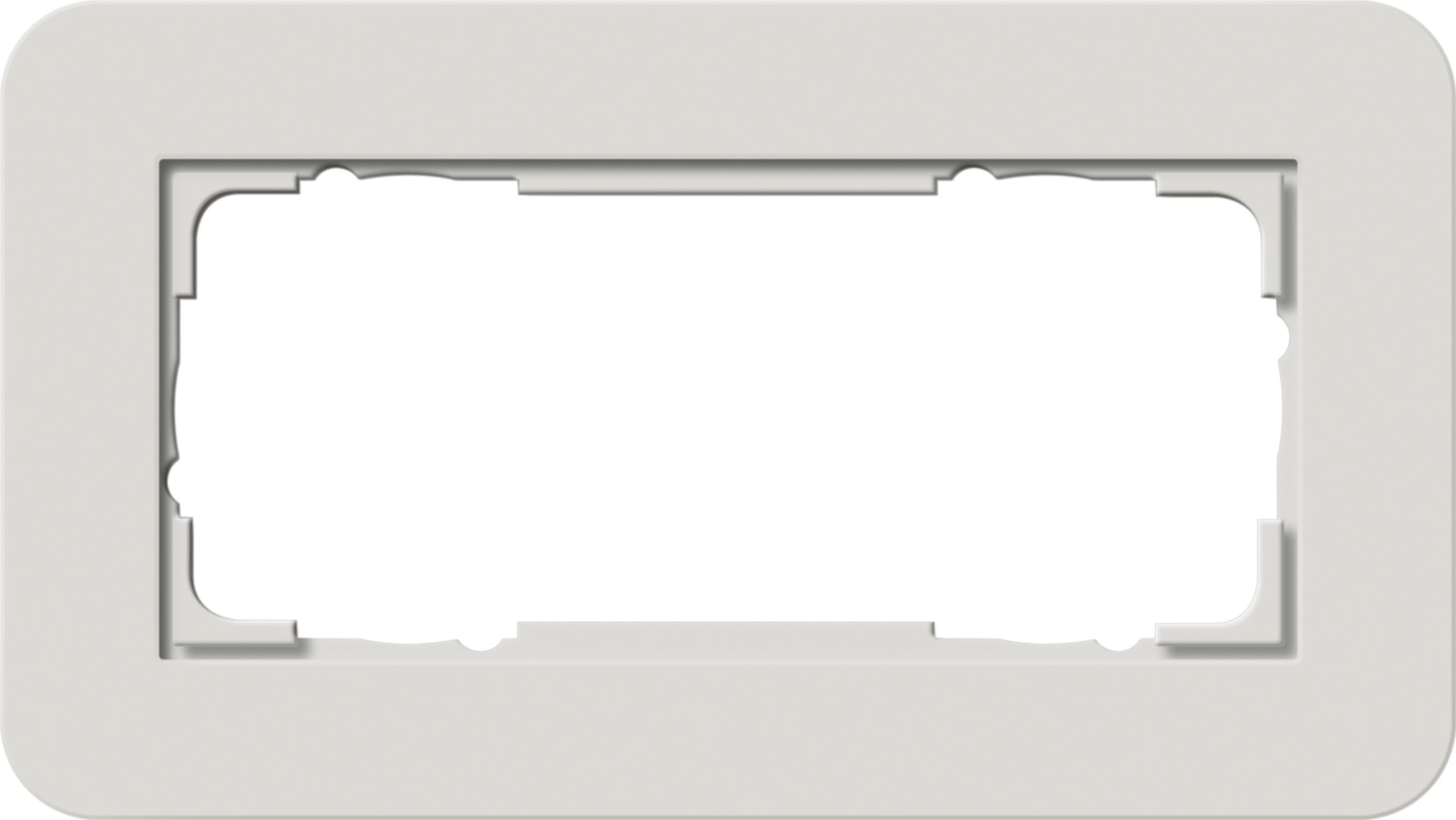 GIRA - Ramme E3 Soft-touch 2 hull uten midtdeler. Dekkramme: Lys Grå NCS S 2000-N / Grunnramme: Antrasitt