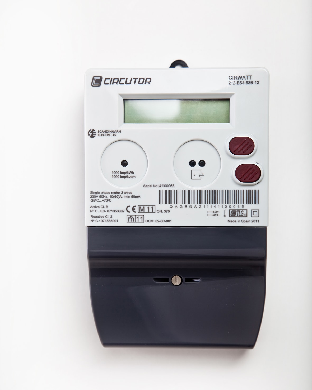 Function - Måler CirwattB 1-fase 60A 230V PLC B med rele