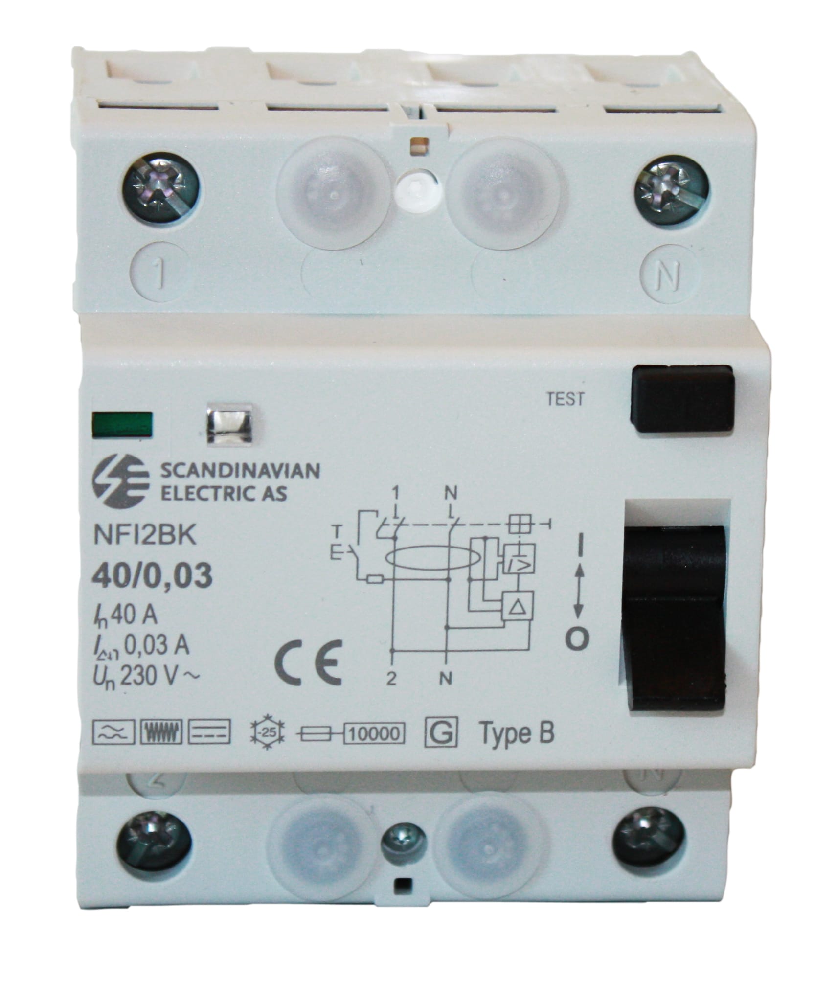 Function - 2 pol jordfeilbryter type B, 40A 30mA 10mS forsinket