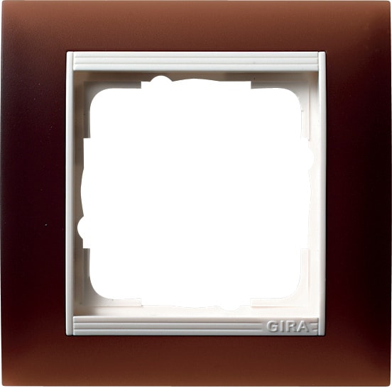 GIRA - Ramme Event Opak brun med hvit mellomramme 1 hull