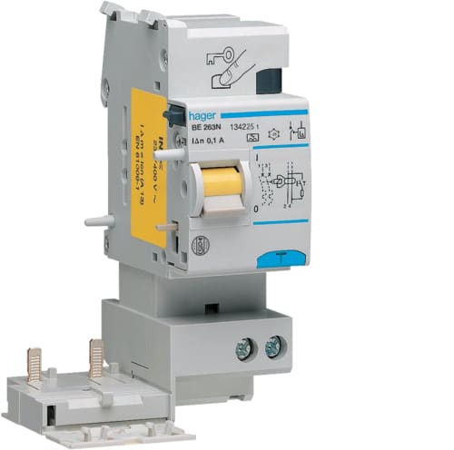 Hager - Jordfeilblokk 2-pol 100mA type A, 2-mod, In 63A
