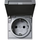 GIRA - Stikkontakt KL Gira TX_44 (VT I) aluminiumsfarget