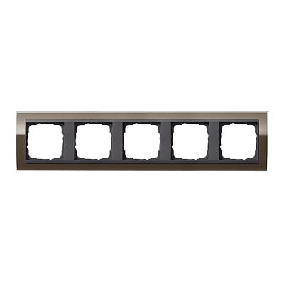 GIRA - Ramme Event Klar brun med antrasitt mellomramme 5 hull