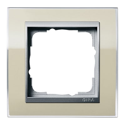 GIRA - Ramme Event Klar sand med alu-farget mellomramme 1 hull