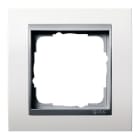 GIRA - Ramme Event hvit glanset med alu-farget mellomramme 1 hull