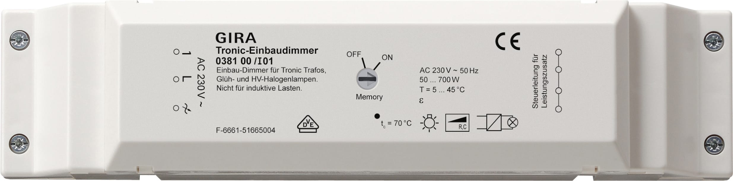 GIRA - DIMMER TRONIC 50-700W F/ELEKT