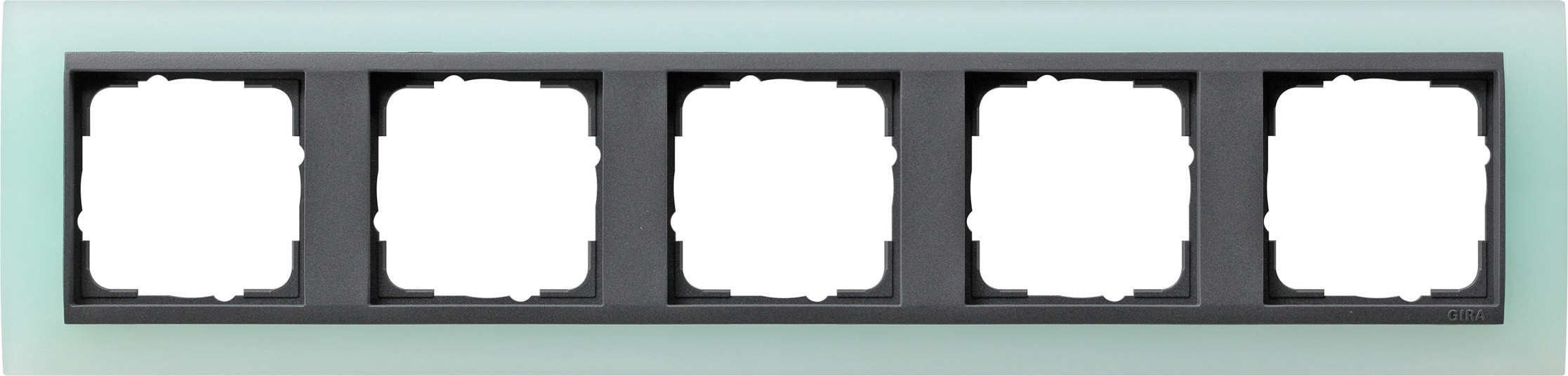 GIRA - Ramme Event Opak mint med antrasitt mellomramme 5 hull