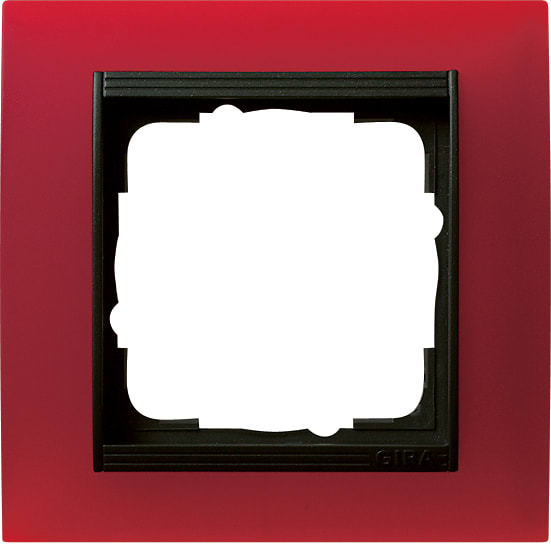 GIRA - Ramme Event Opak rød med antrasitt mellomramme 1 hull