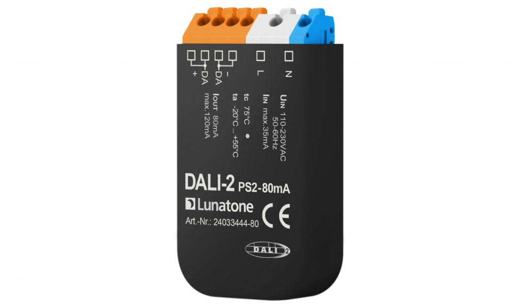 Nortronic - DALI PS2 80mA pille DALI strømforsyning RAL9016