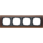 GIRA - Ramme Event Opak brun med antrasitt mellomramme 4 hull