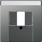 GIRA - Avdekking MF TAE+stereo+USB Gira E22 edelstål
