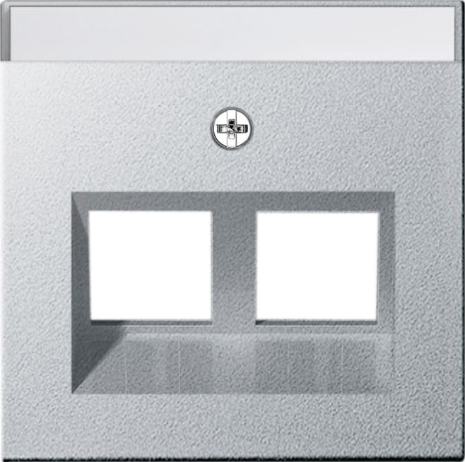 GIRA - Avdekking MF Nettverkskontakt 30° 2x System 55 farge aluminium