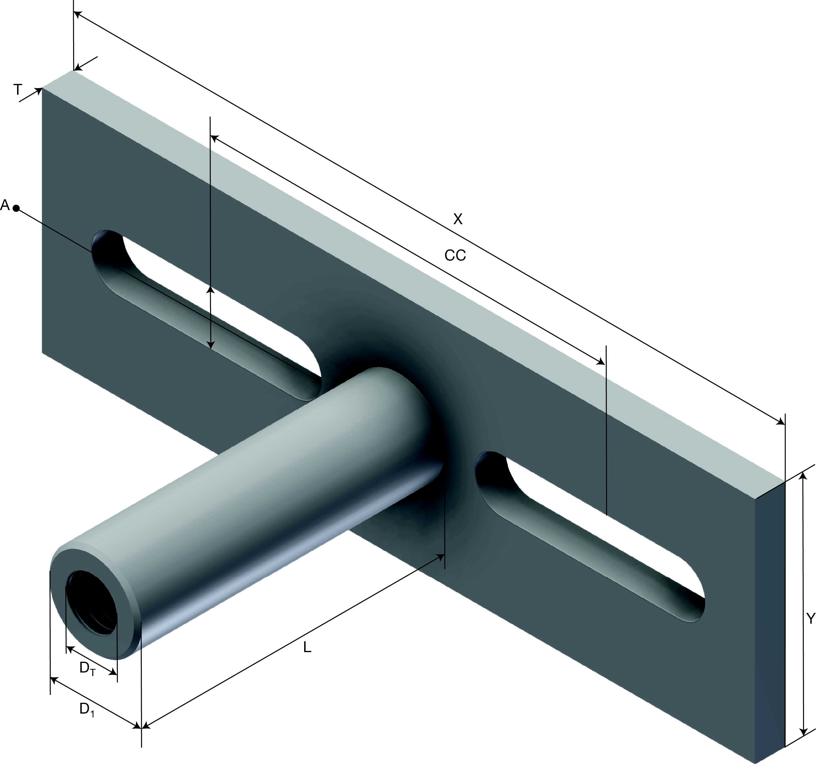 Øglænd system - Festebrakett for stud/skuddboltsystem S-SPB SB STUD-22 HDG