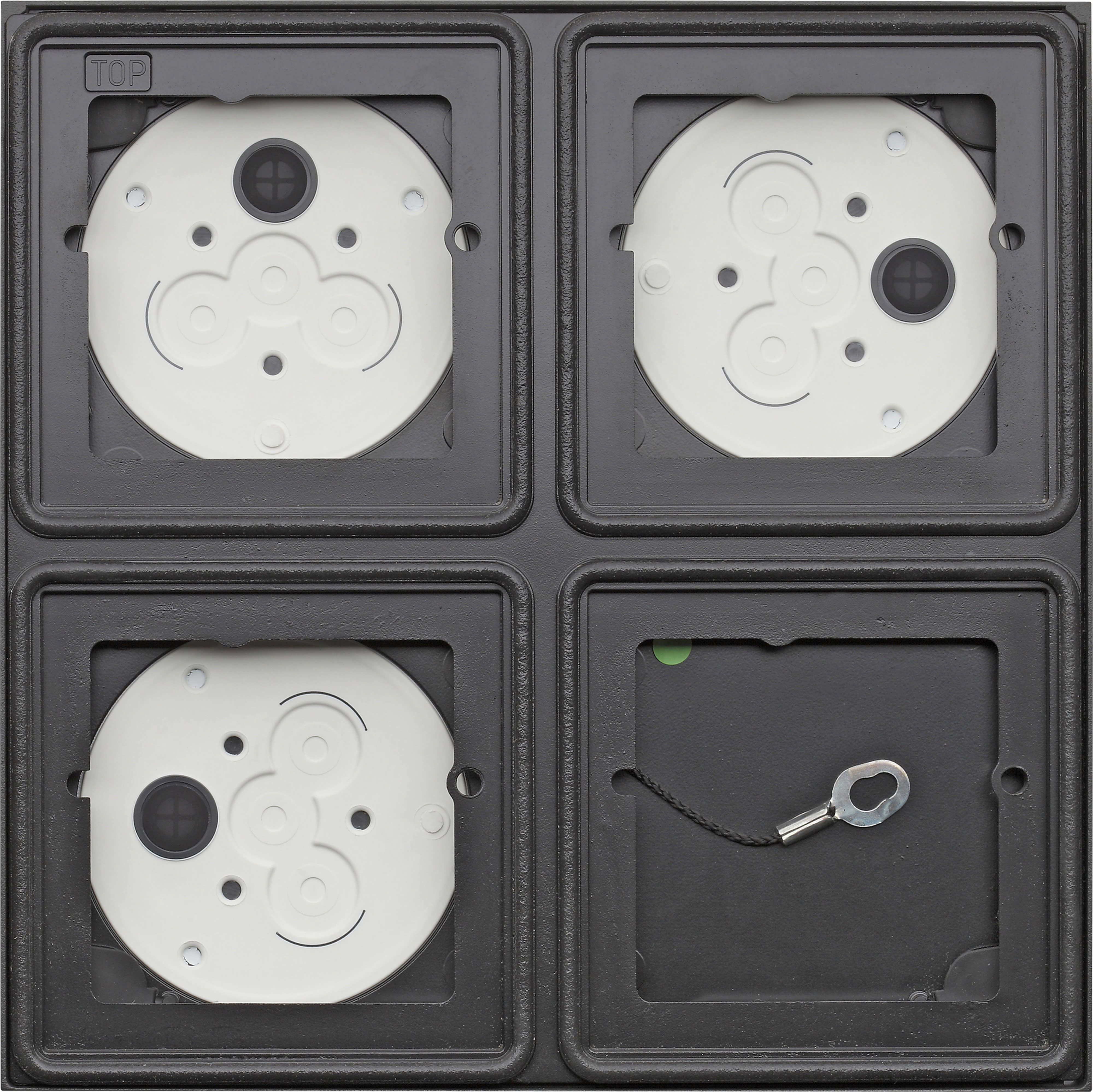 GIRA - Påvegg hus 4 moduler 2x2 System 106 antrasitt