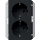 GIRA - Dobbel 1,5 stikk svart matt for 1,5 boks
