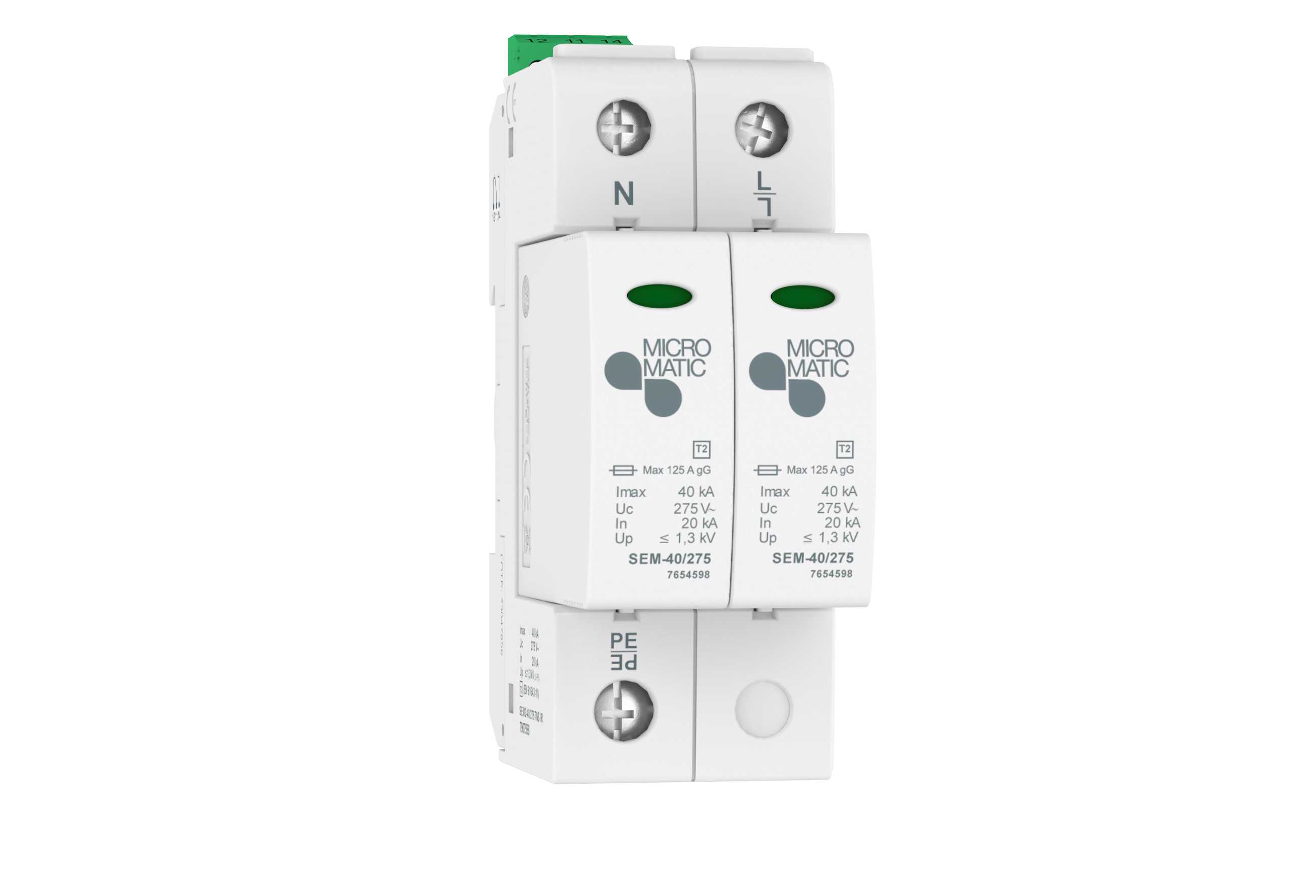 Function - Overspenningsvern SEM2-40/275 TNS IR  pluggbart 2 p. m releutgang