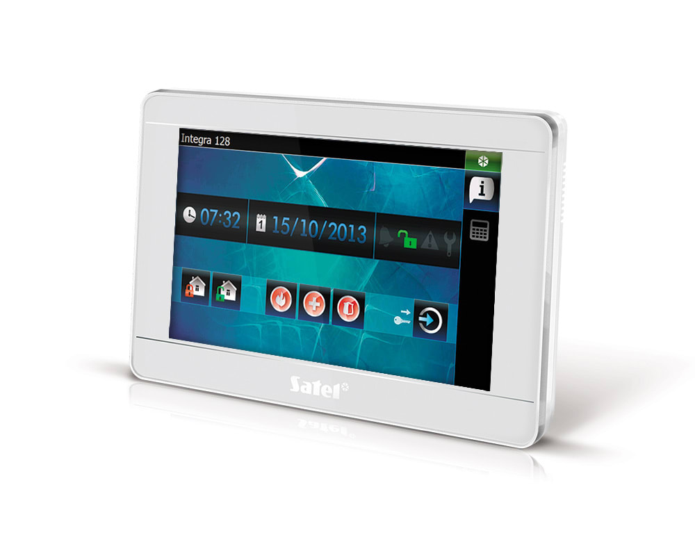Satel - Touch tastatur First, 7, H uten kortleser, hvit bakdel, s