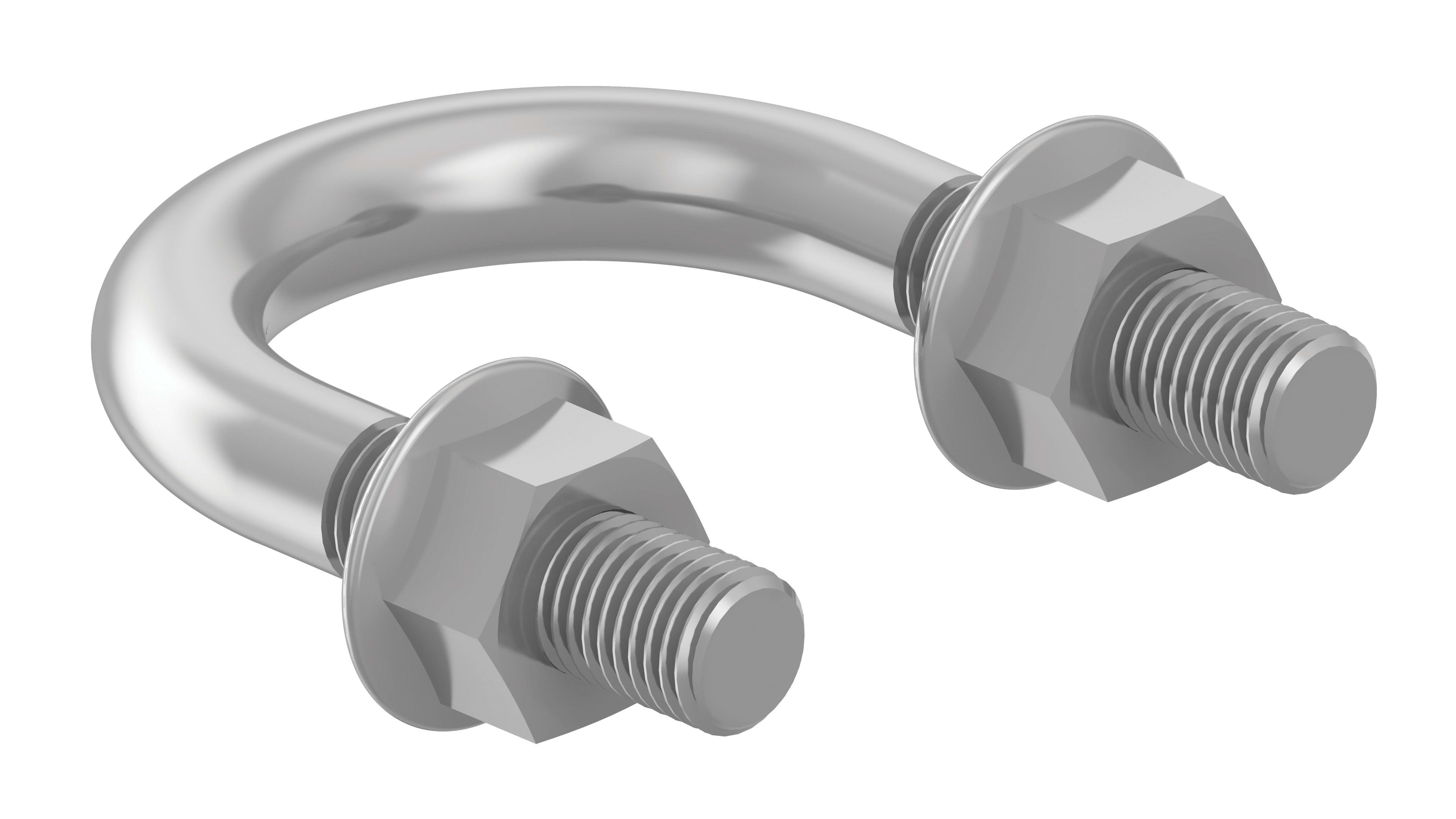 Wibe - Wibe - U-bolt M8 set - dia 20-25mm - rustfritt stål AISI 316