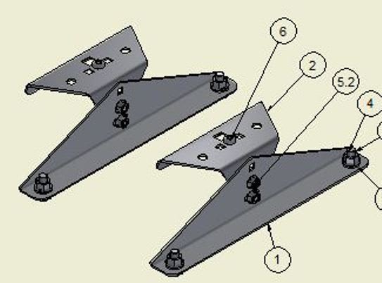 Øglænd system - ARMATUR BRAKETT GT-BRED RAL7035 PAR