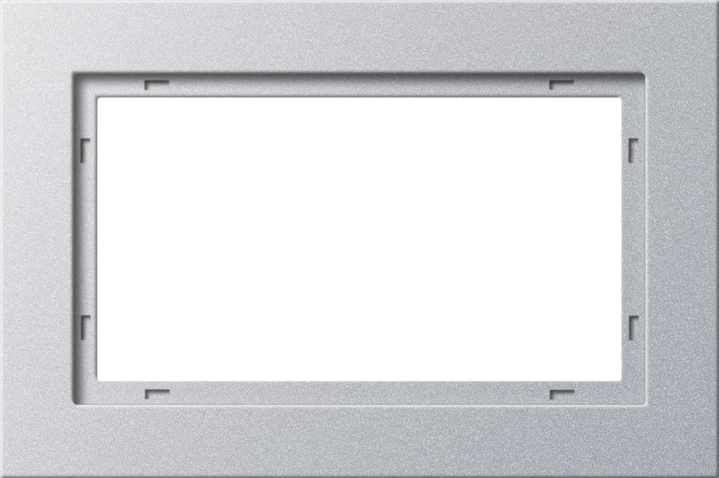 GIRA - Ramme E2 aluminium 1,5 hull åpen for innfelt dobbel stikkontakt