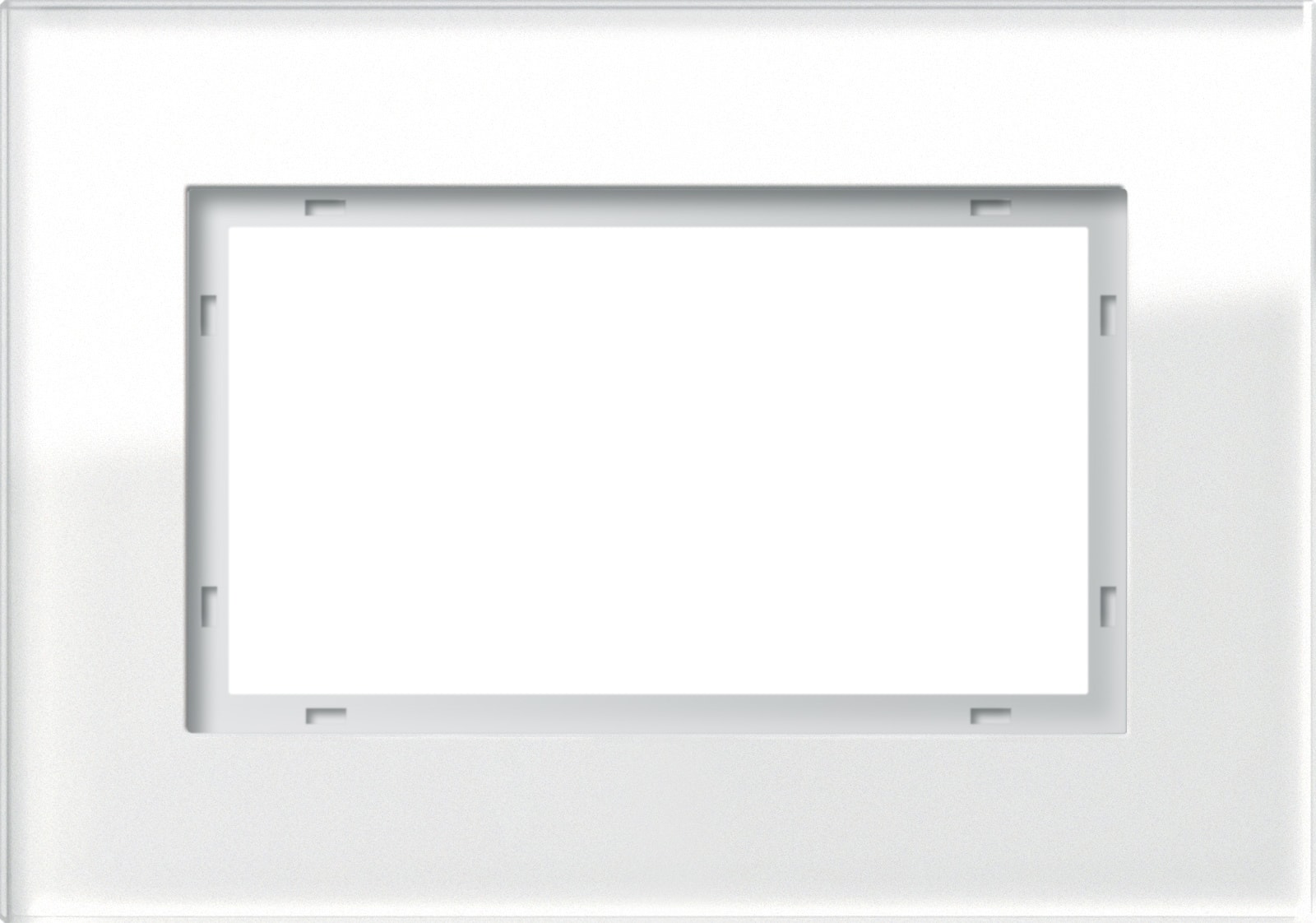 GIRA - Ramme esprit glass hvit 1,5 hull åpen for innfelt dobbel stikkontakt