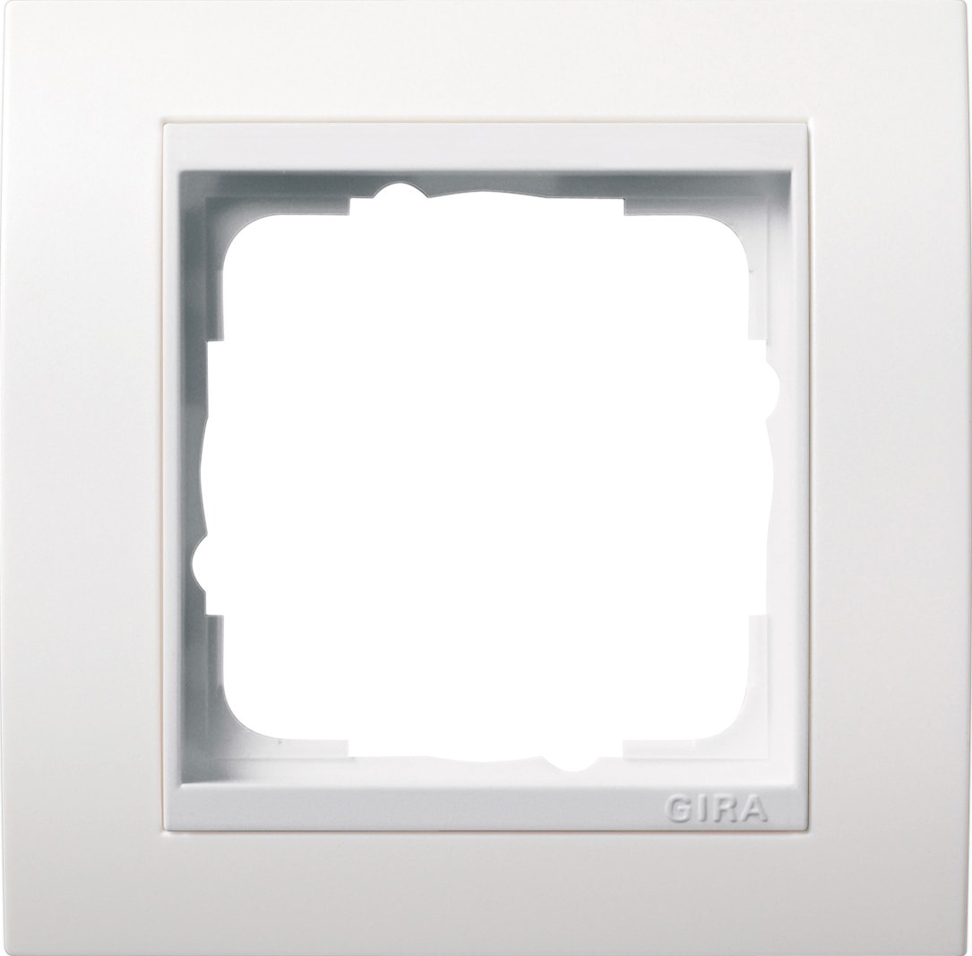 GIRA - Ramme Event hvit glanset med hvit mellomramme 1 hull