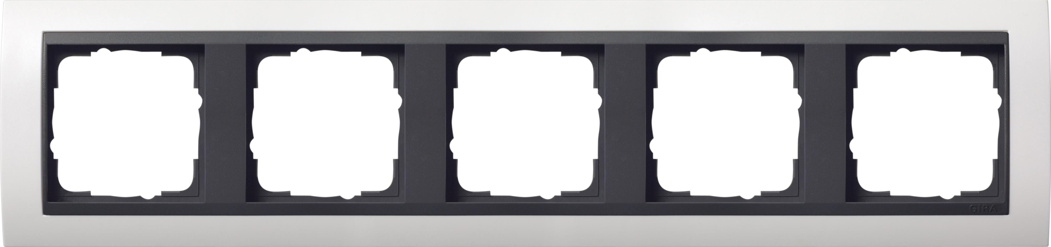 GIRA - Avdekkingsramme 5x for antrasitt Gira Event renhvit