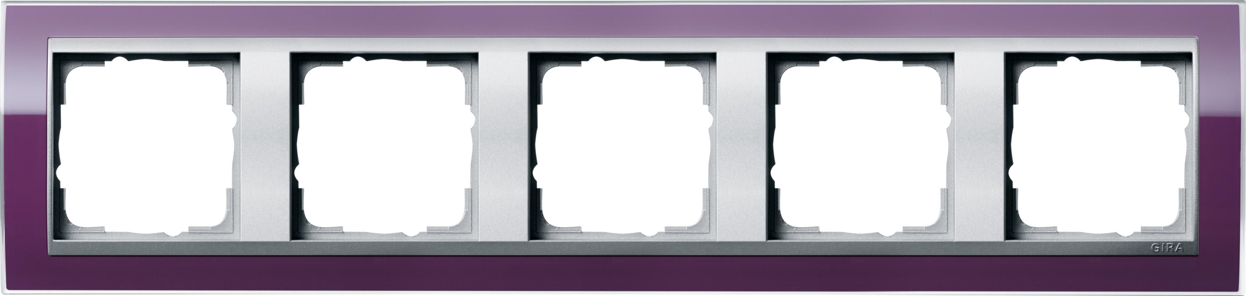 GIRA - Avdekkingsramme 5x for farge aluminium Gira Event Clear aubergine