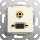 Function - VGA, Mini jack han/hun overg,overg.k. Innsats kremhvit